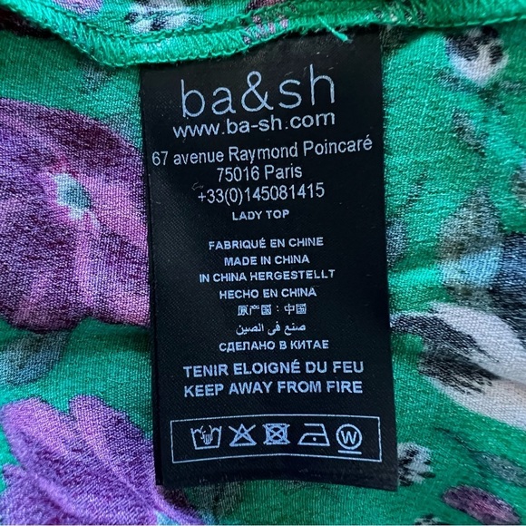 BA&SH Paco Long-Sleeved Floral wrap blouse with V-Neck 17737 - Picture 8 of 10